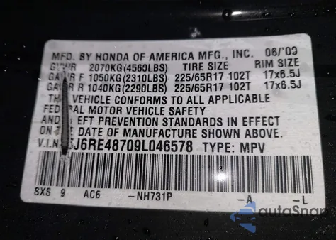 2009 Honda Cr-V Ex-L from USA, damaged, VIN 5J6RE48709L046578